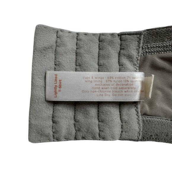 CACIQUE Lightly Lined T-shirt Bra in Gray Floral Size 40DDD Underwire Adjustable - Picture 6 of 6